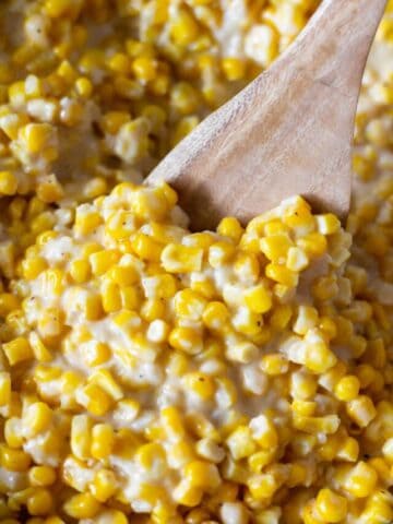 Spoonful of creamed corn