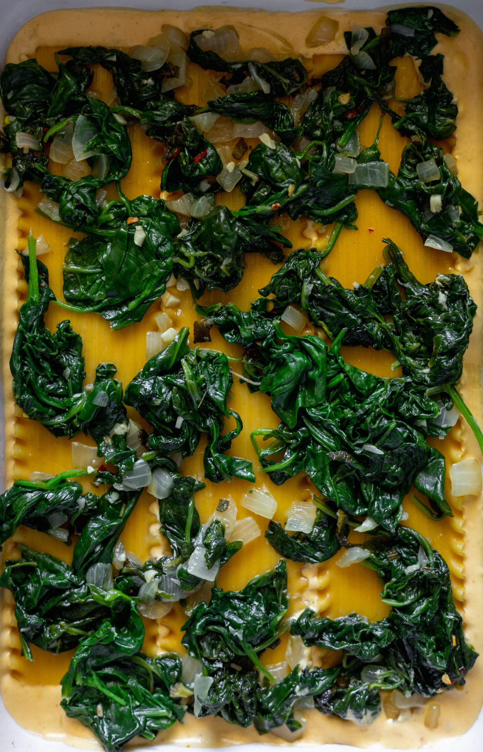 spinach layer of lasagna