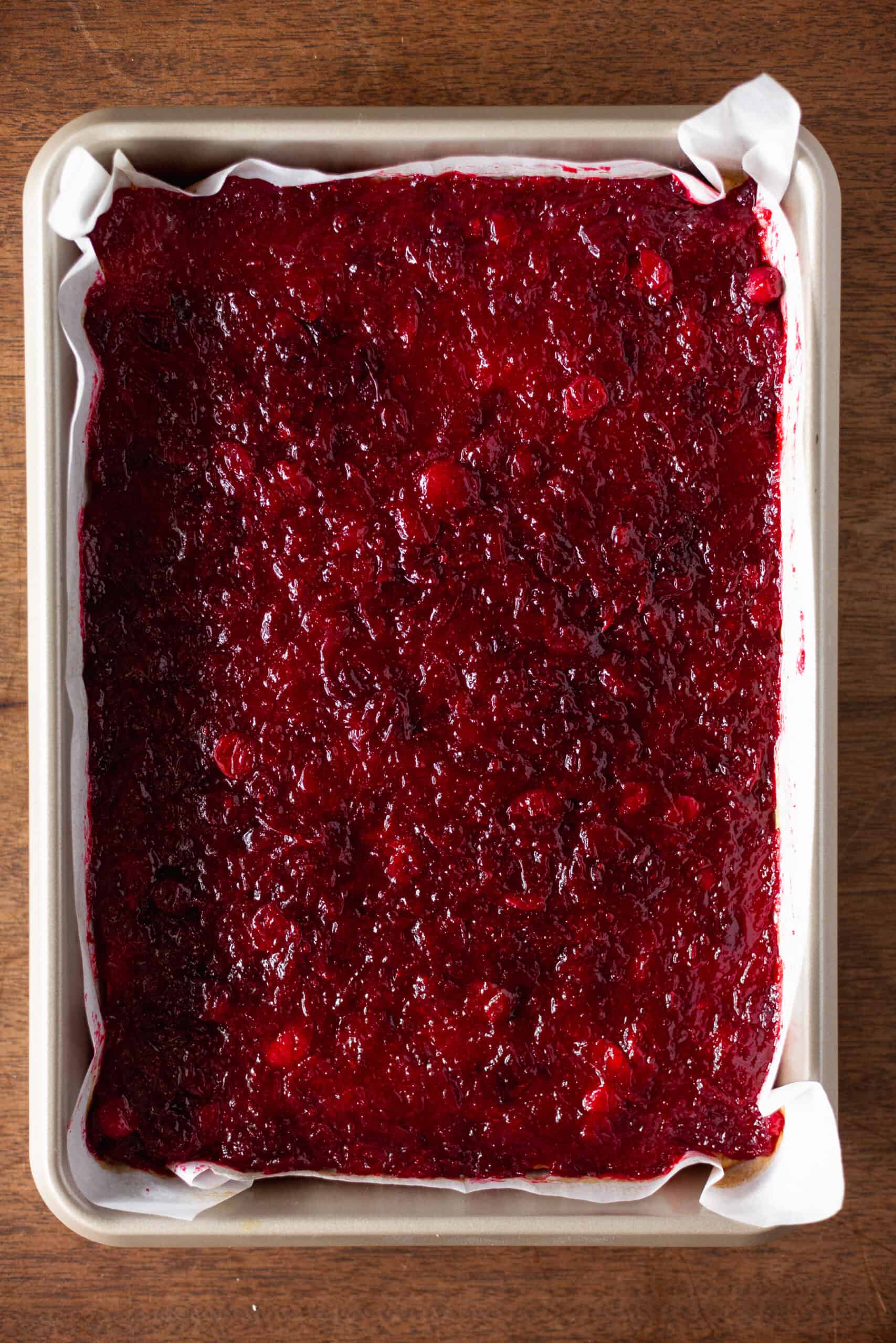 spread layer of cranberry bars