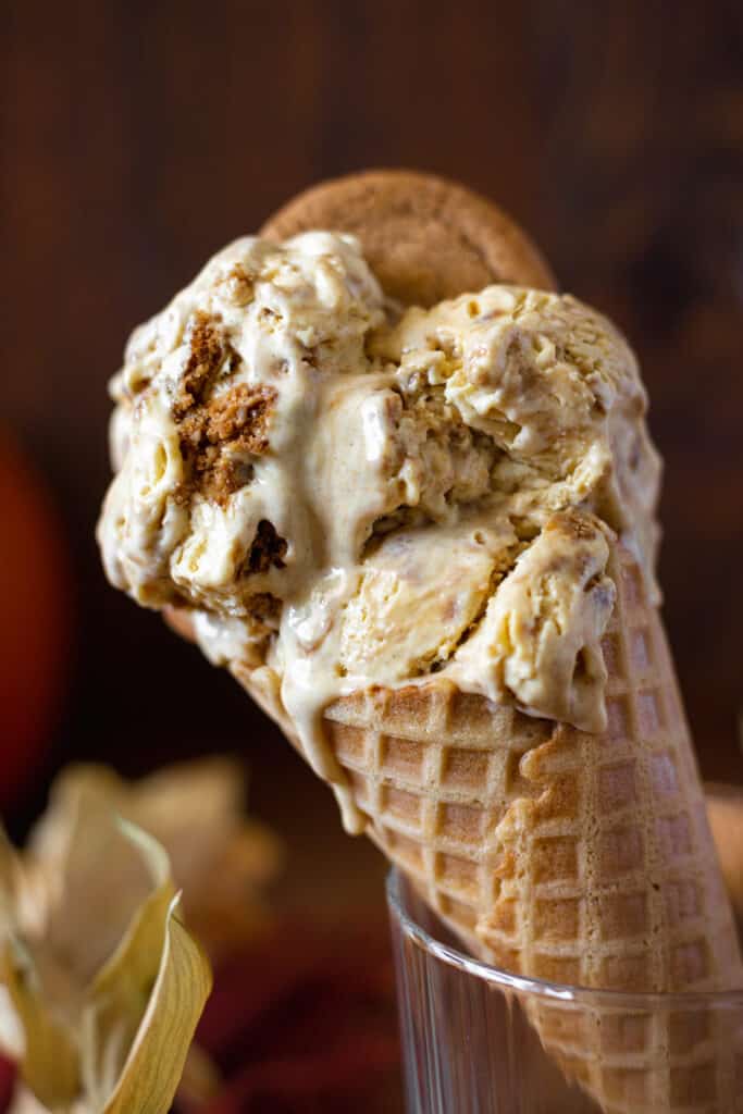 melty ice cream in a cone