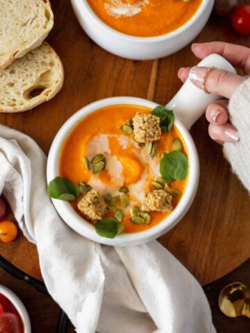 Bowl of butternut squash soup
