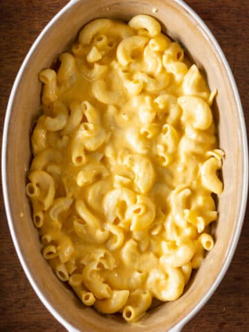 Layer of assembled mac and cheese