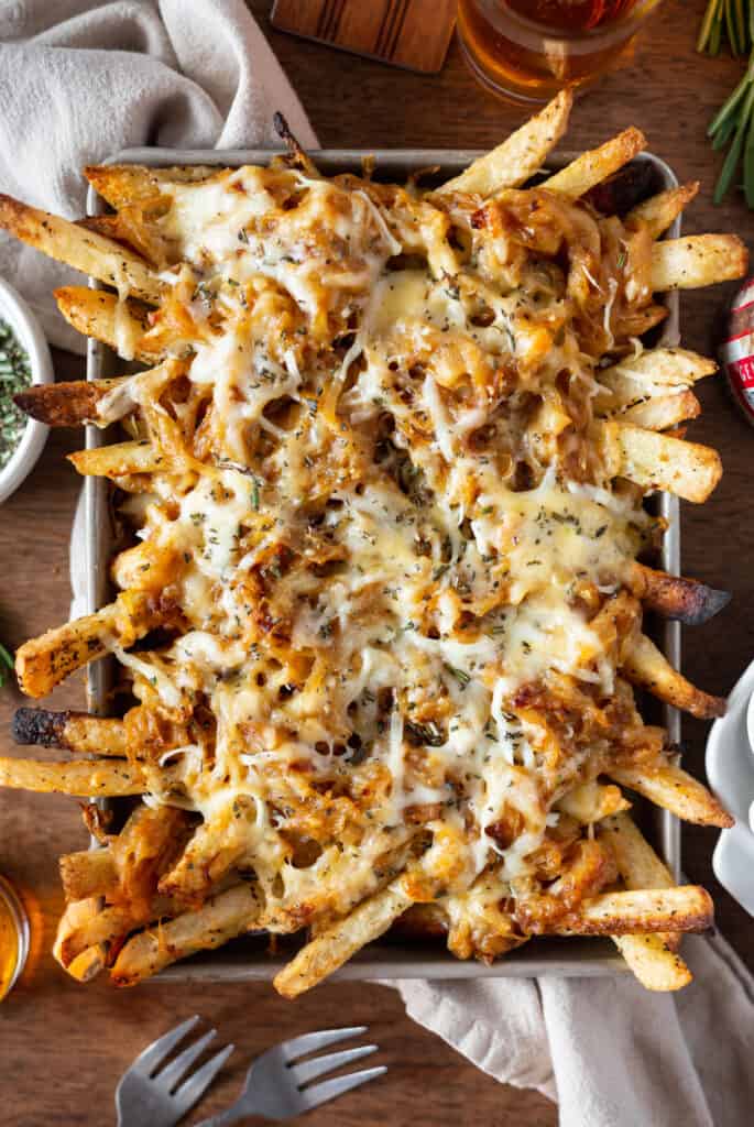 platter of french onion fries