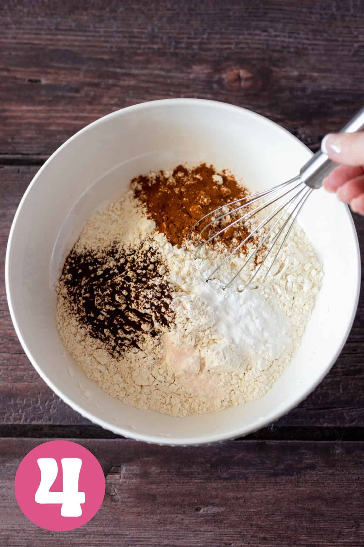 Dry ingredients in a large bowl for cookies
