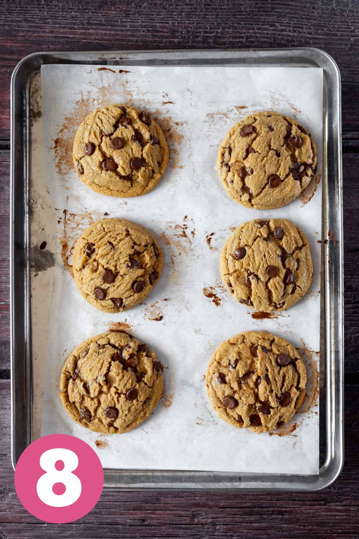 Baked cookies on a sheet tray